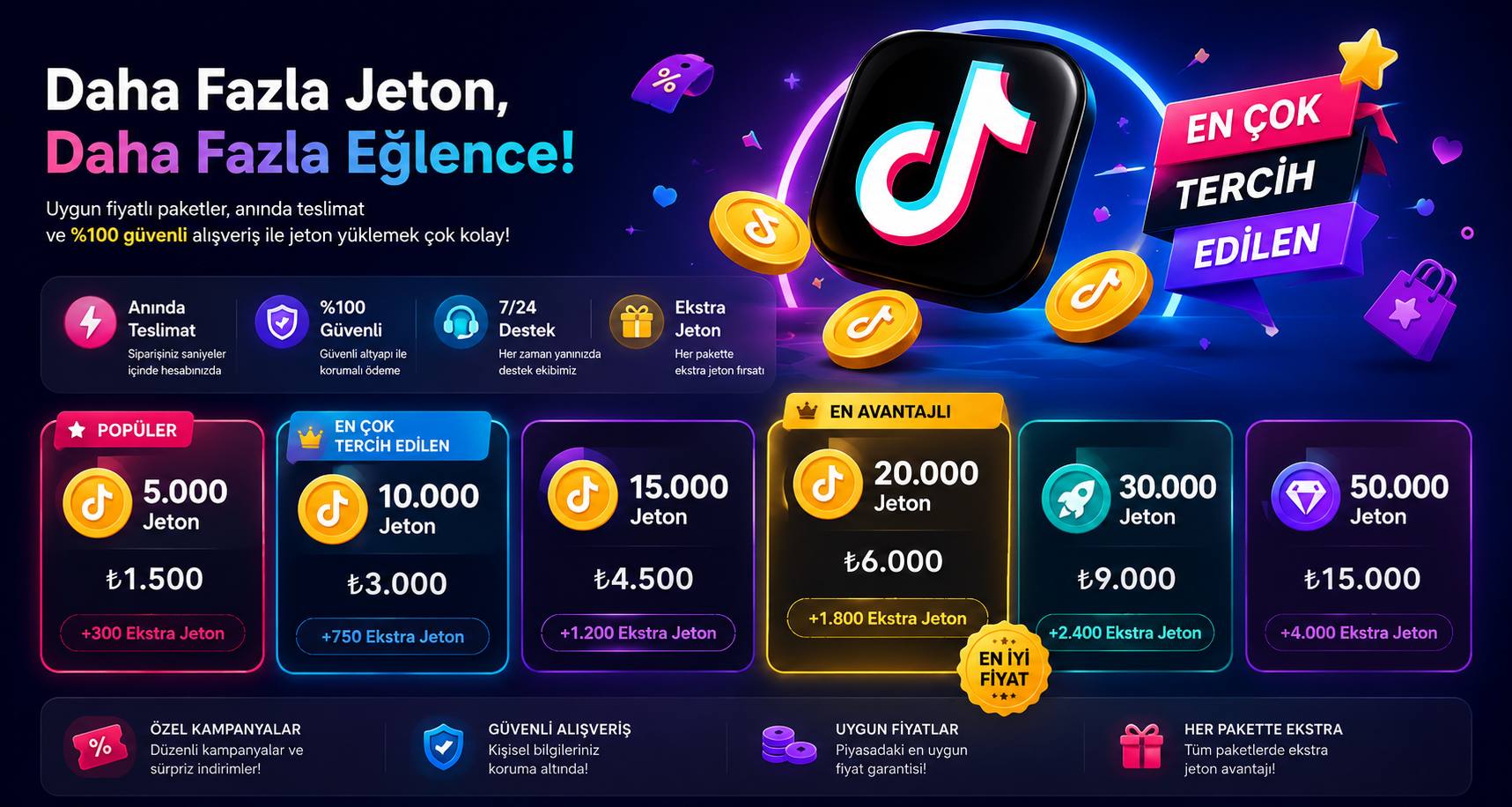 Daha Fazla Jeton, Daha Fazla Eğlence — TikTok Jeton Paketleri